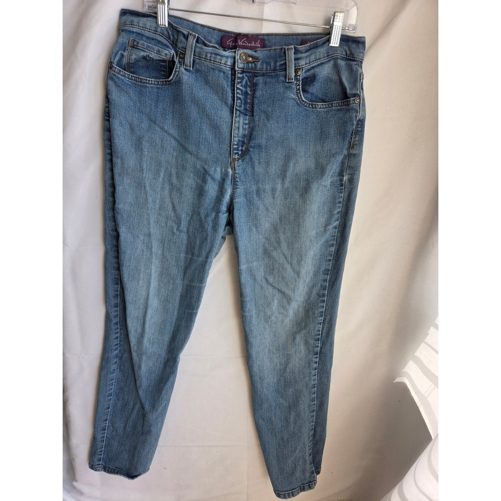 Gloria Vanderbilt Amanda Jeans Womens Blue Medium Tapered High Tapered